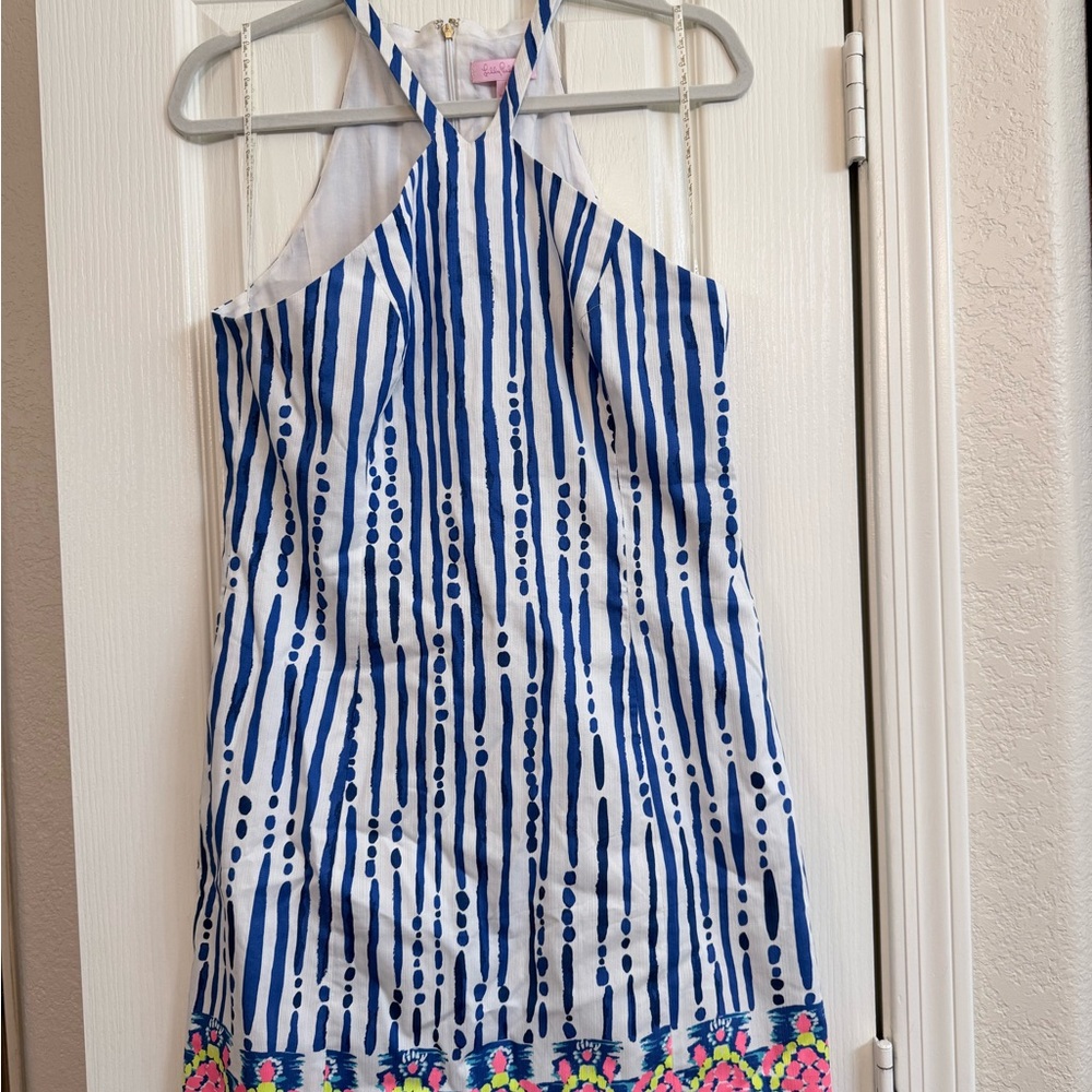 Lilly Pulitzer Blue and White Striped Dress size 8